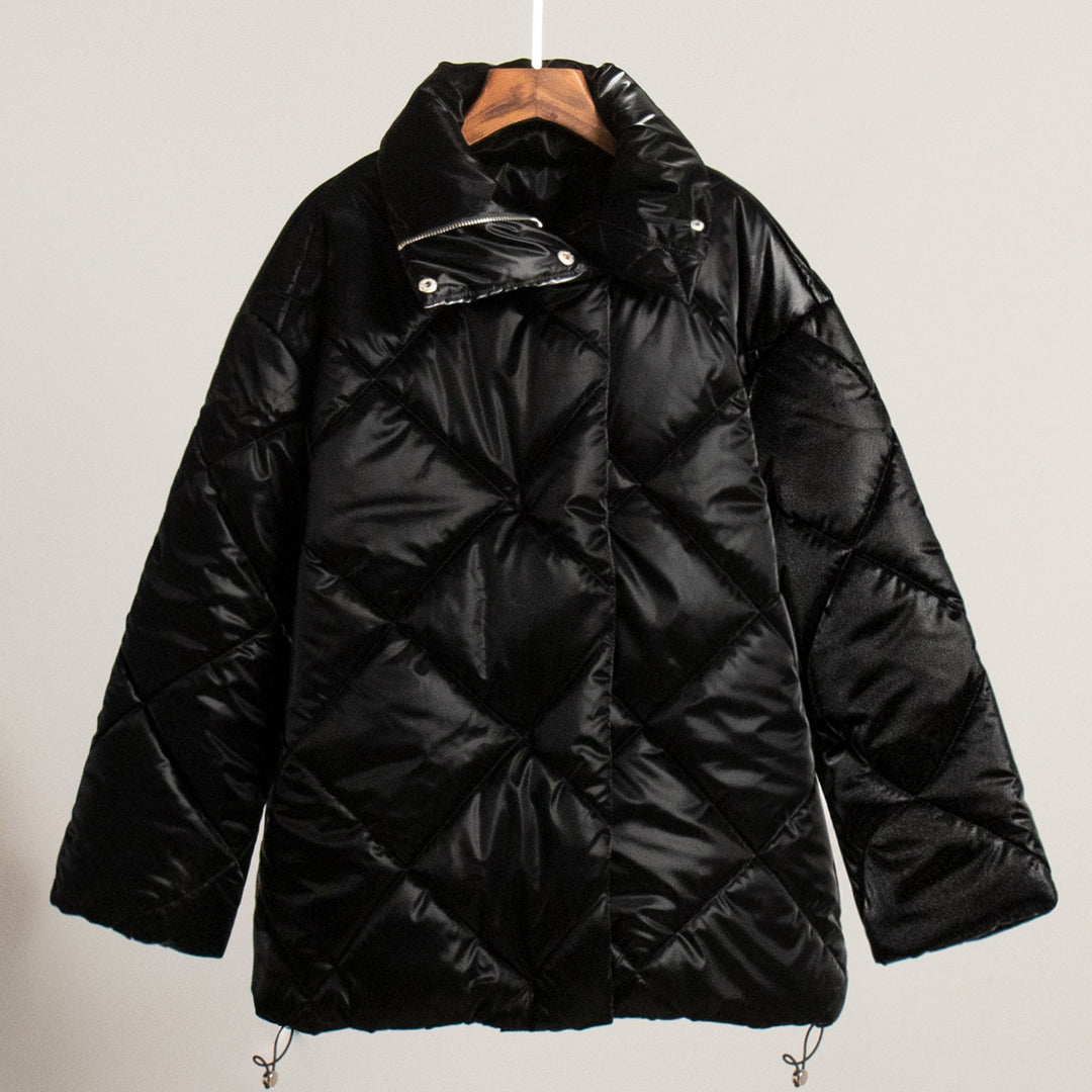Damen gepolsterte Steppjacke mit hohem Kragen und praktischen Taschen Drune