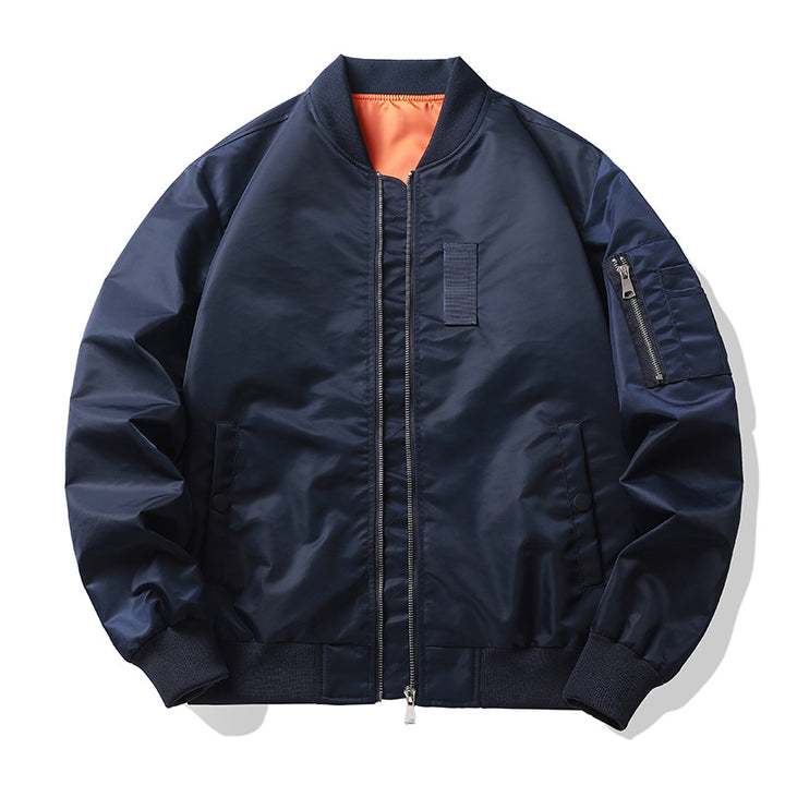 Herren -Isolierte, wasserabweisende Flug-Bomberjacke mit kontrastierendem, gestepptem Futter und Utility-Tasche am Ärmel Drune