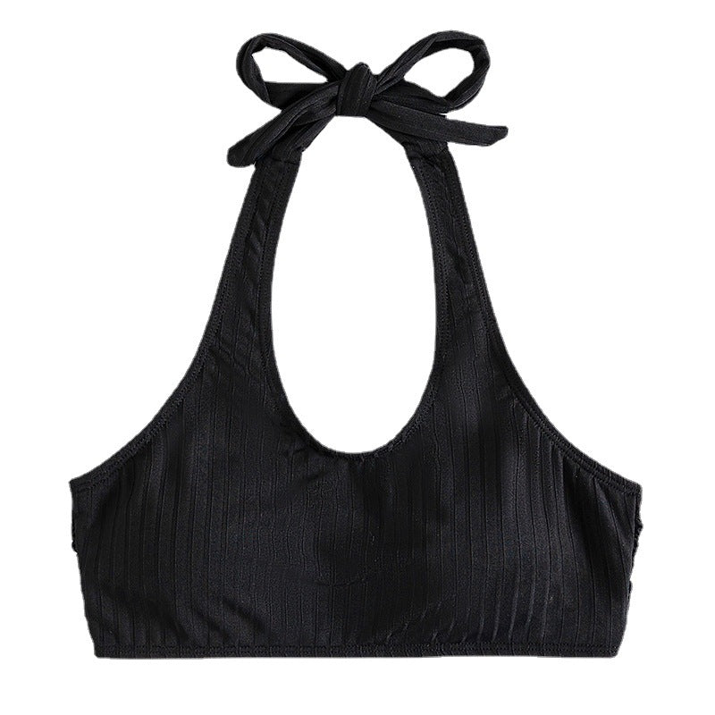 Damen Sportlicher Crop-Top mit Rippstruktur Drune