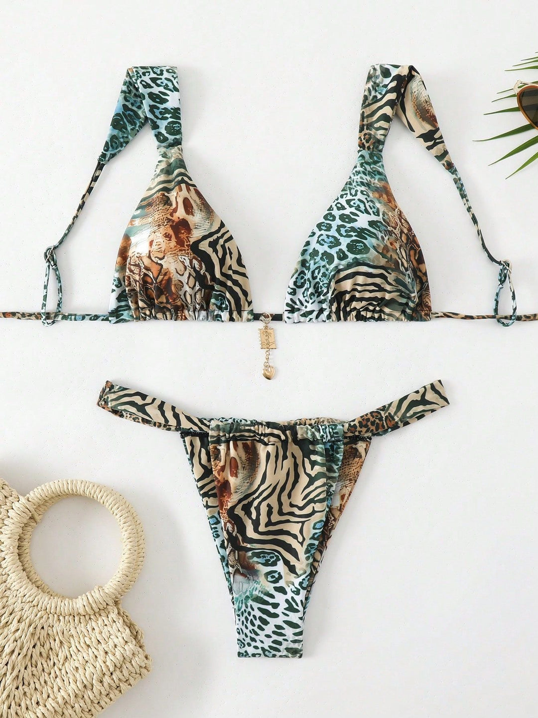 Damen zweiteiliges Tiermuster-Bikini-Set Drune