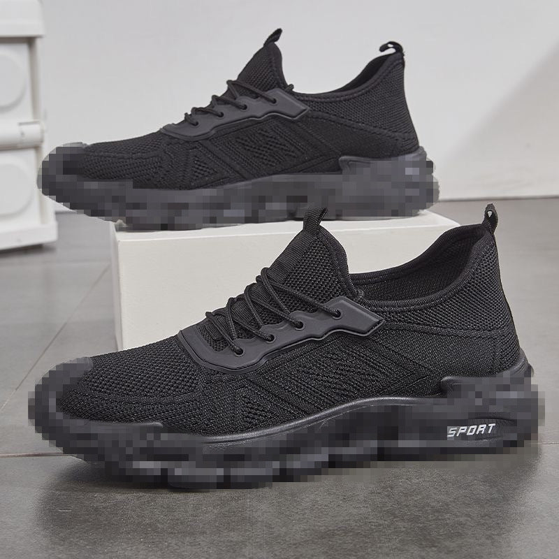 Herren Leichter Strick-Running-Style Sneaker mit gepolsterter Plateau-Sportsohle Drune