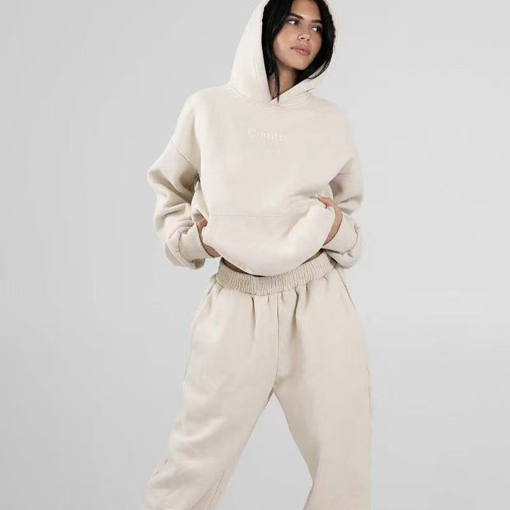 Damen nan oversized Kapuzenpullover mit Kängurutasche und weichem Fleece-Innenfutter Drune