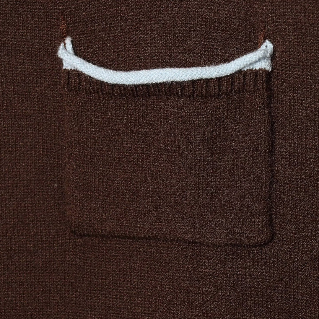 Damen Kurze Feinstrick-Cardigan mit Rundhals, Brusttasche und Rippbündchen Drune