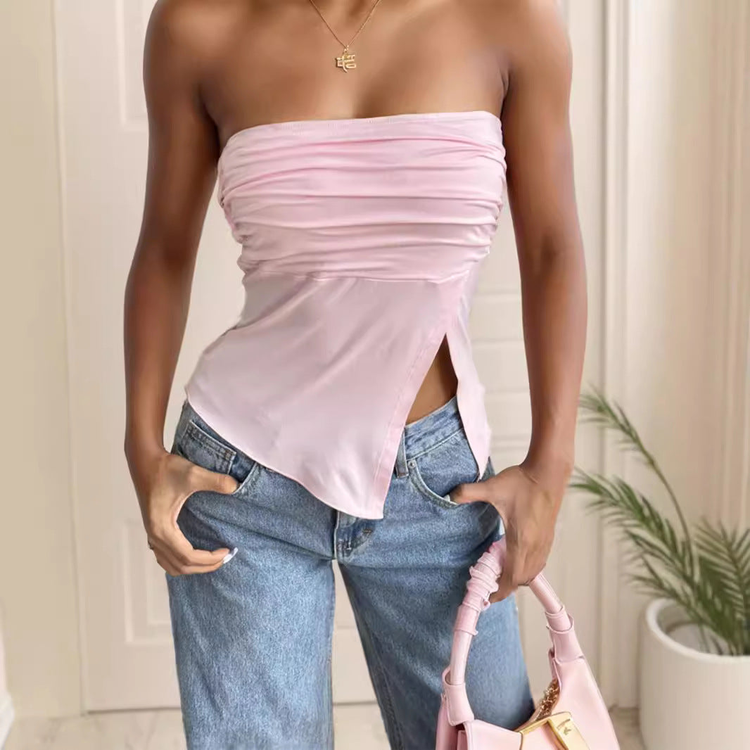 Damen Wickeloberteil mit raffiniertem Rüschendesign Drune