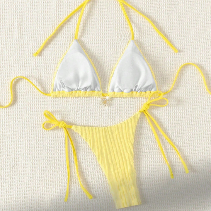 Damen Triangel-Bikini mit strukturierter Rippoptik Drune