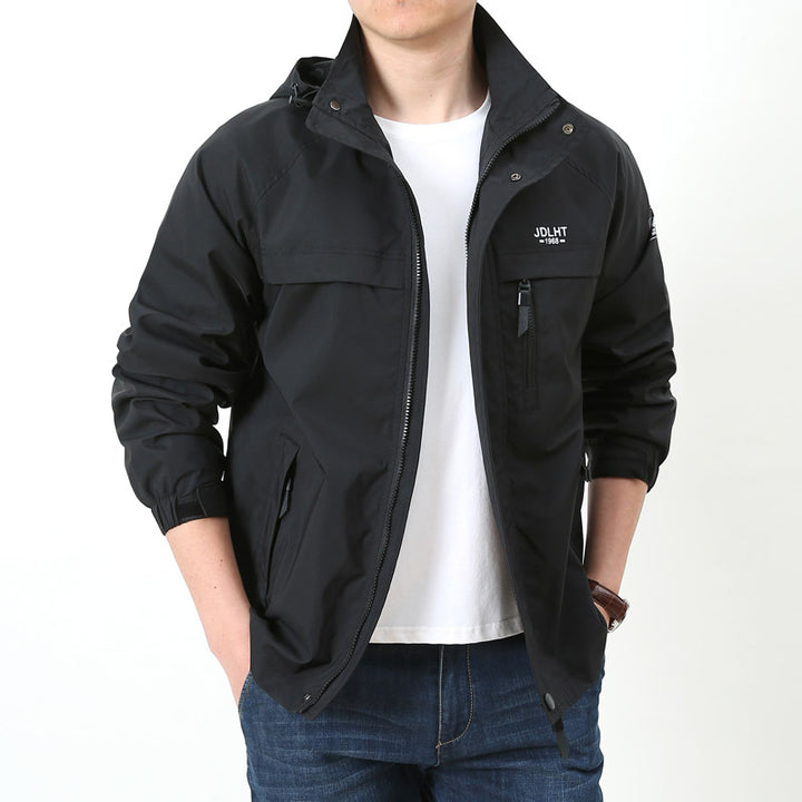 Herren Leichte Kapuzen‑Softshelljacke mit wasserabweisender Oberfläche und Reißverschluss‑Brusttasche Drune