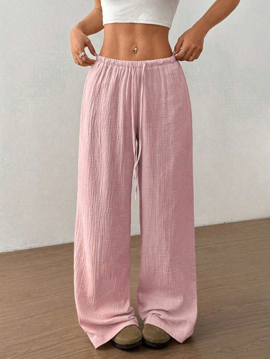 Damen Weite Sommerhose mit elastischem Bund und lockerem Schnitt Drune