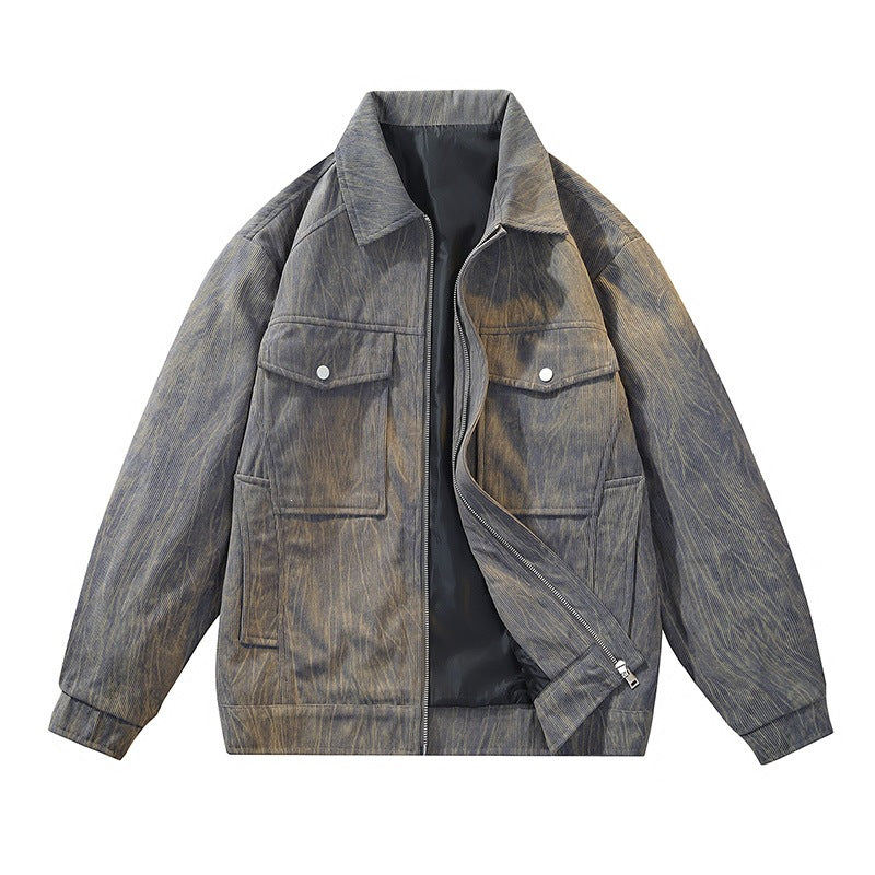Herren Coole Utility-Jacke mit aufwendig strukturiertem Stoff Drune