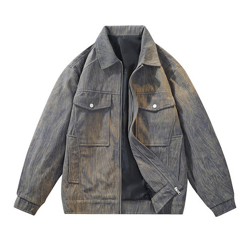Herren Coole Utility-Jacke mit aufwendig strukturiertem Stoff Drune