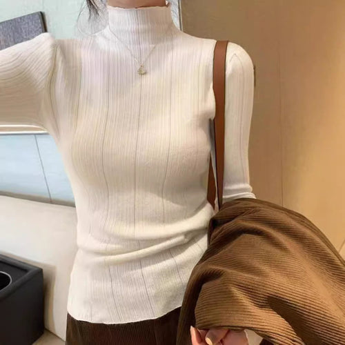 Damen Feinstrickpullover im modernen Schnitt mit hohem Kragen Drune