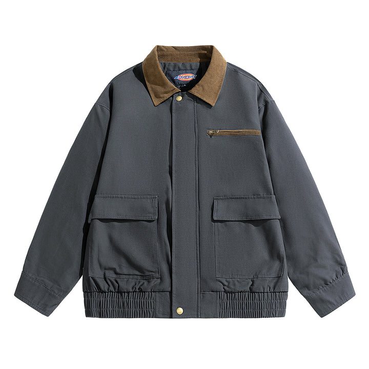 Herren Oversize-Utility-Fieldjacke mit Cordkragen, elastischem Saum & Pattentaschen Drune