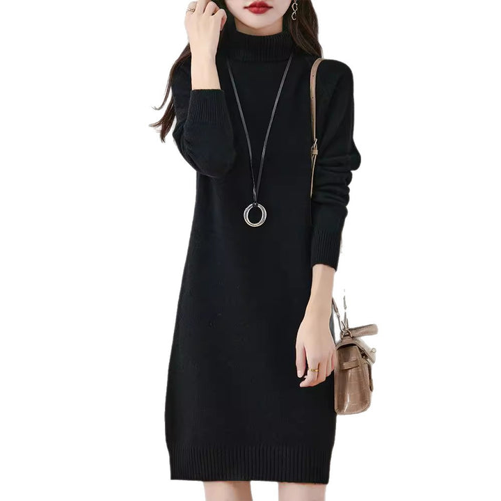 Damen Strickkleid mit hohem Kragen und weichem Material Drune