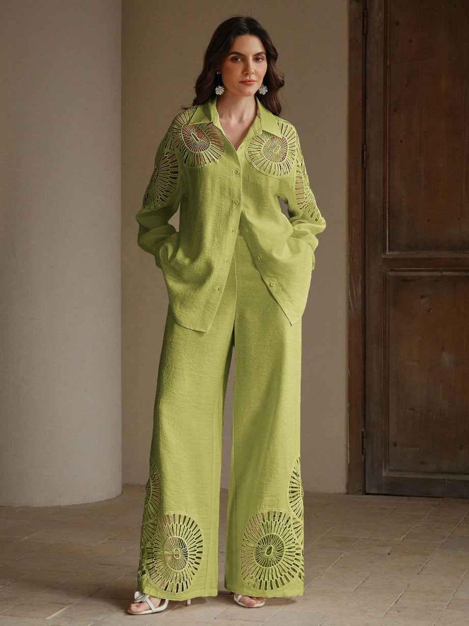Damen Elegante Blusen und Hosen Kombination Drune