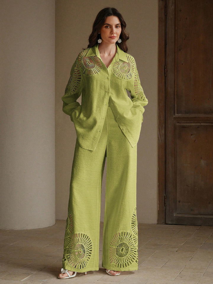 Damen Elegante Blusen und Hosen Kombination Drune