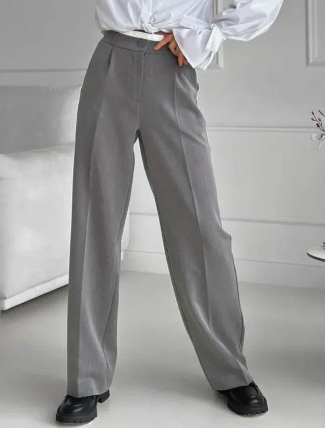 Damen elegante Pluderhose mit hohem Bund und ruhig fließendem Schnitt Drune
