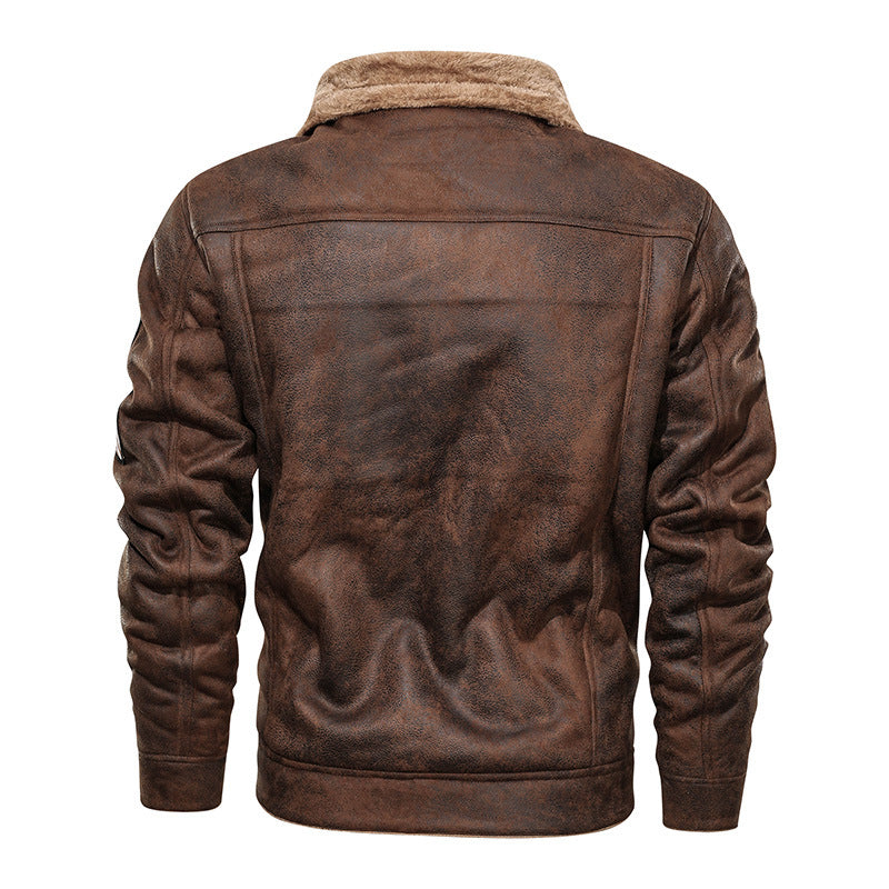 Herren nan gefütterte Lammfelloptik Jeansjacke mit Teddyfutter und Druckknopfleiste Drune