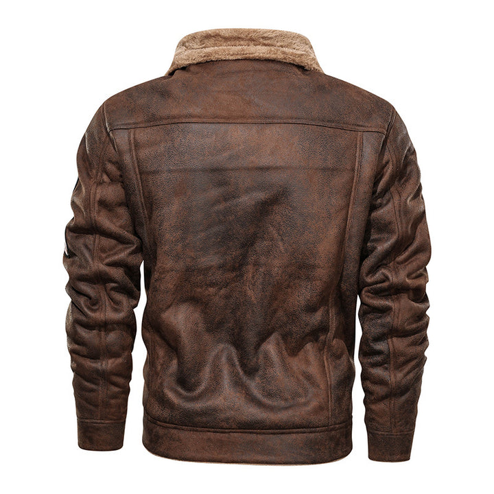 Herren nan gefütterte Lammfelloptik Jeansjacke mit Teddyfutter und Druckknopfleiste Drune