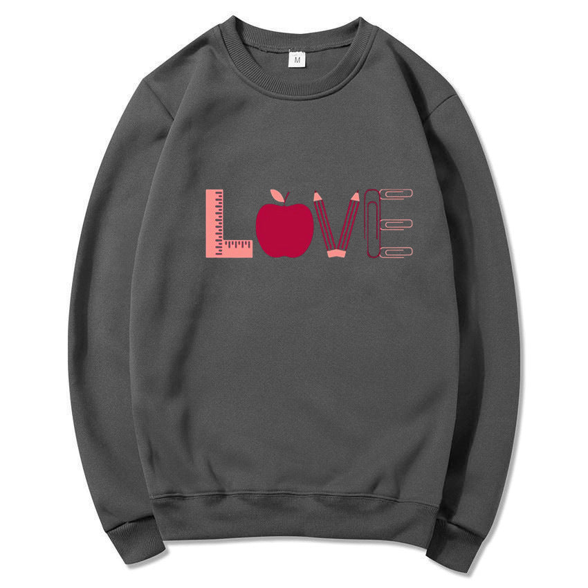 Damen Sweatshirt mit kreativem Love-Motiv Drune