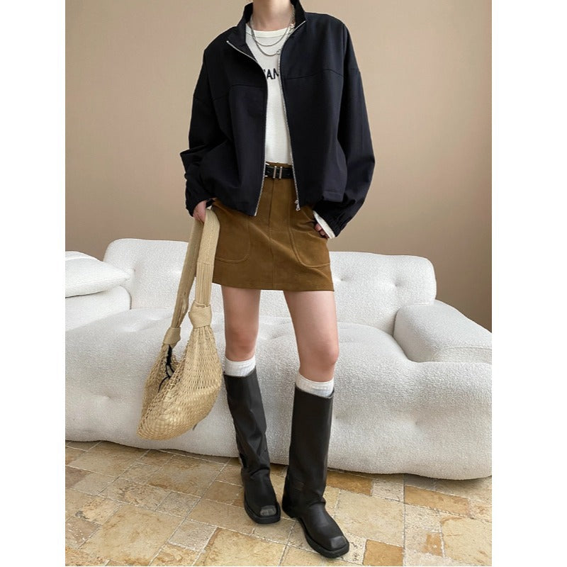 Damen lässige Übergangsjacke mit bequemer Passform und praktischen Taschen Drune
