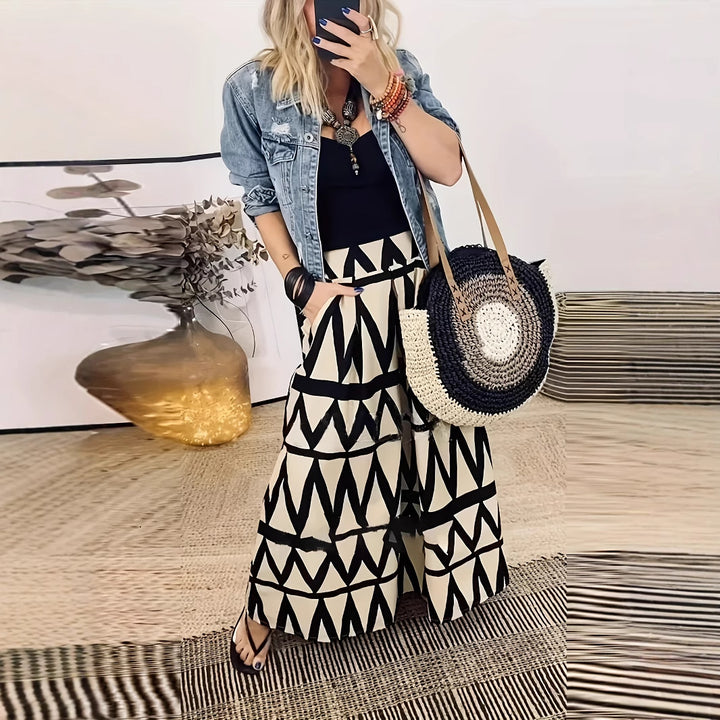Damen Maxirock mit geometrischem Muster Drune