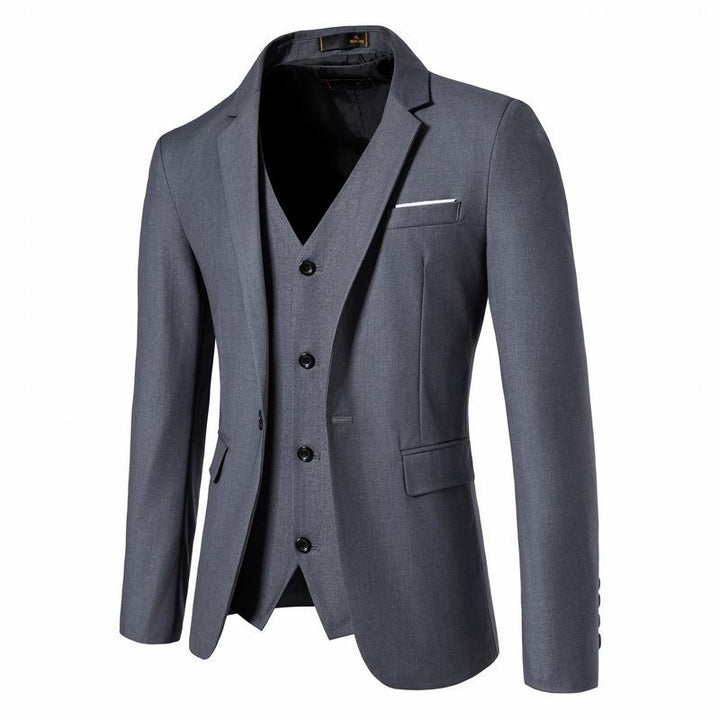 Herren Tailliertes Sakko mit passender Weste und schlanker Business‑Silhouette Drune