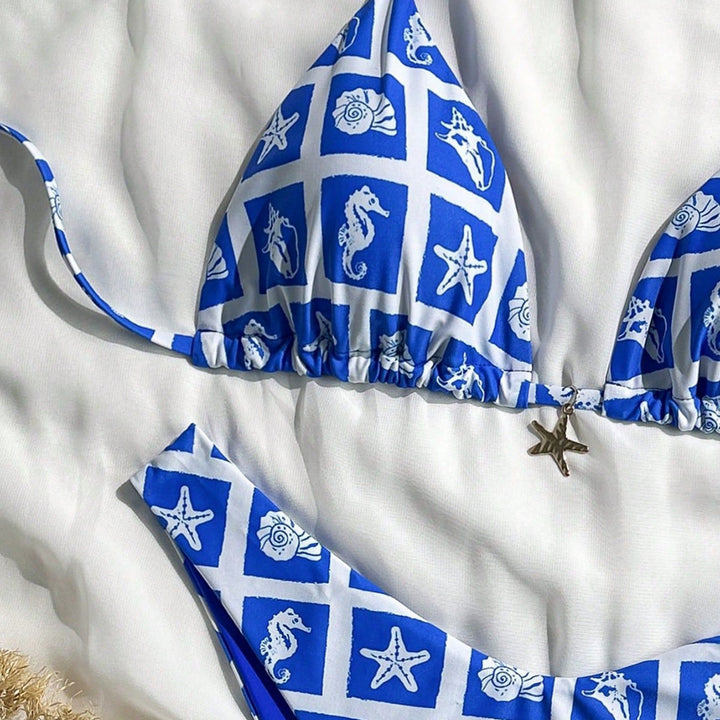 Damen Triangel-Bikini mit maritime Motiven Drune