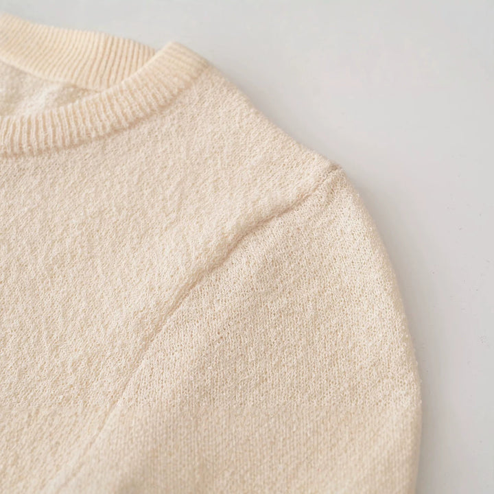 Damen Feinstrickpullover mit Spitzenbesatz und Bogenkante Drune