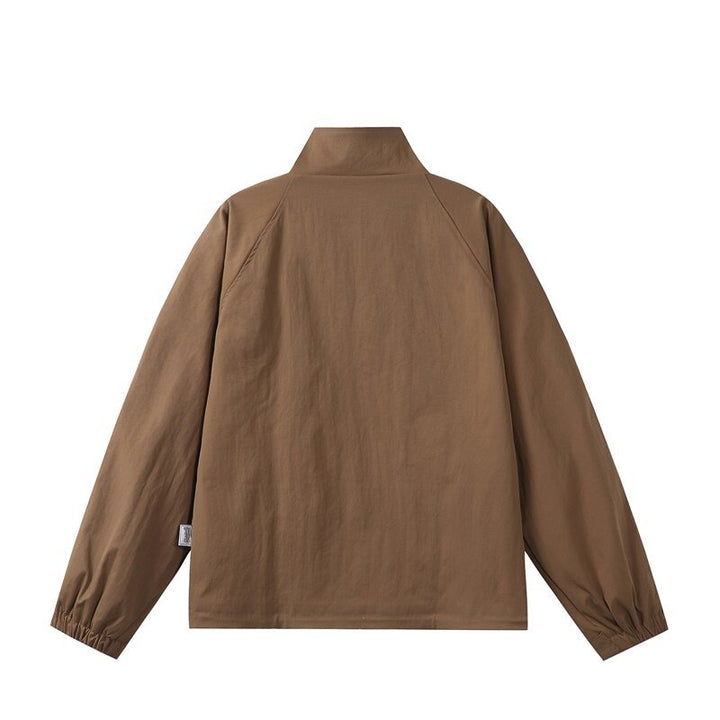 Herren Leichte Übergangsjacke im minimalistischen Field‑Style mit hohem Stehkragen und verdeckter Frontblende Drune