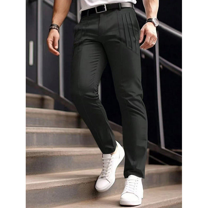 Herren stylische Slim-Fit Anzughose mit plissiertem Design Drune