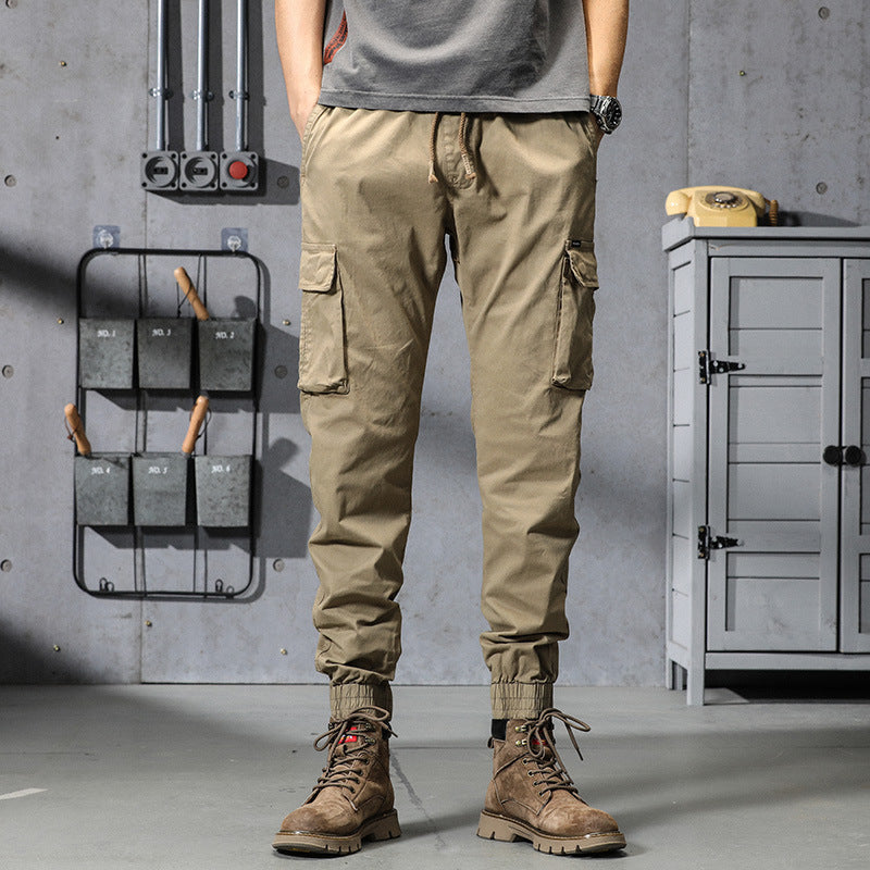 Herren Funktionale Cargo-Joggerhose mit elastischem Komfortbund, großzügigen Klapp-Utility-Taschen und gerippten Knöcheln Drune