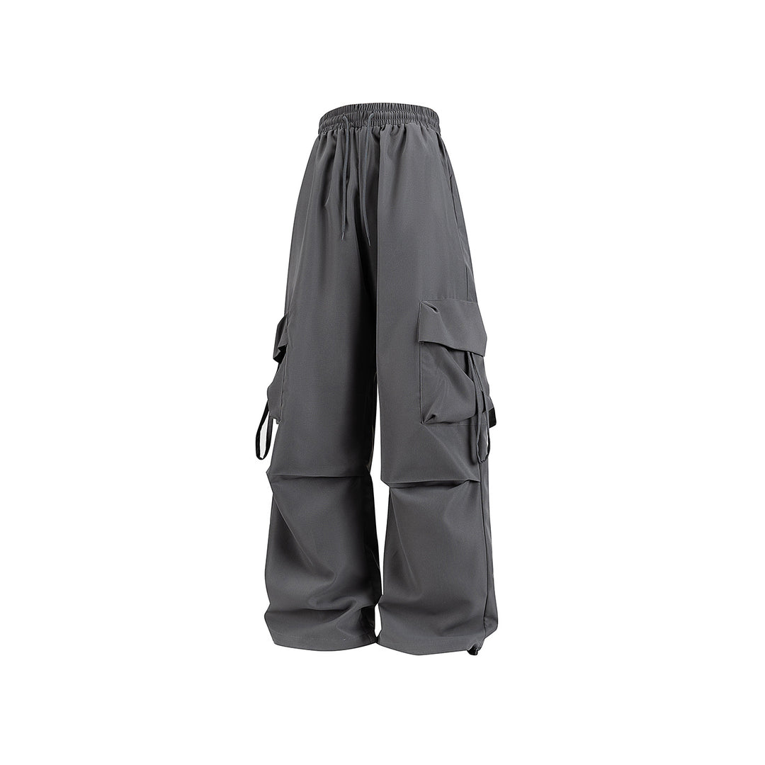 Unisex Weite Cargo‑Hose im Baggy‑Cut mit Tunnelzugbund, Mehrfachklappen und verstellbaren Beinabschlüssen Drune