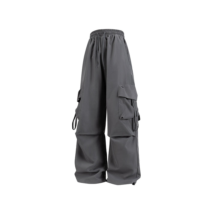 Unisex Weite Cargo‑Hose im Baggy‑Cut mit Tunnelzugbund, Mehrfachklappen und verstellbaren Beinabschlüssen Drune
