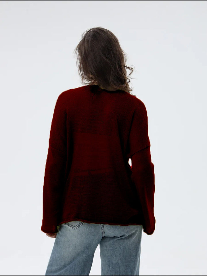 Damen Luftiger Strickpullover mit weitem Schnitt und lässigem Look Drune
