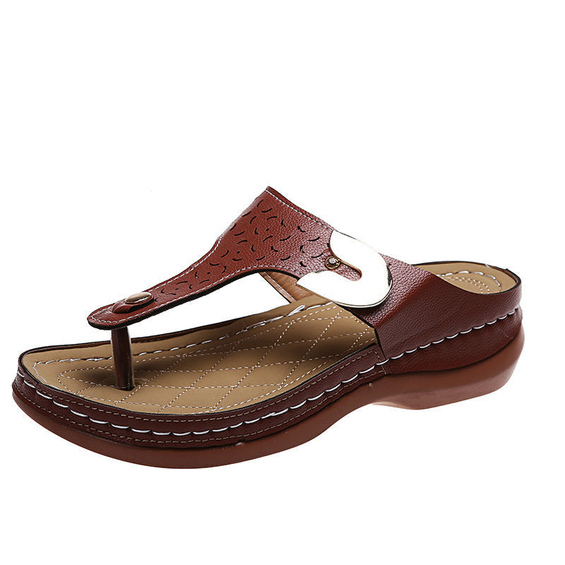 Damen Komfortable Zehentrenner-Sandalen mit modischem Riemen-Design Drune