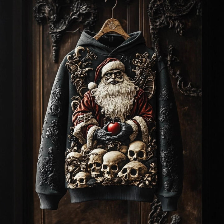 Damen Kreativer Kapuzenpullover mit Skelett- und Weihnachtsmotiv Drune