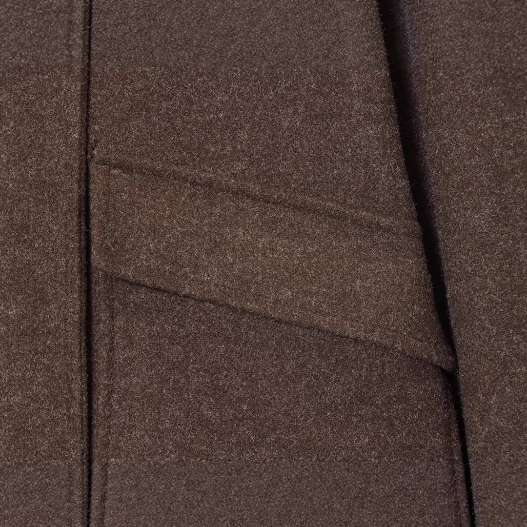 Damen Kurz geschnittene Wollmix-Boxy-Jacke mit Stehkragen und Pattentaschen Drune
