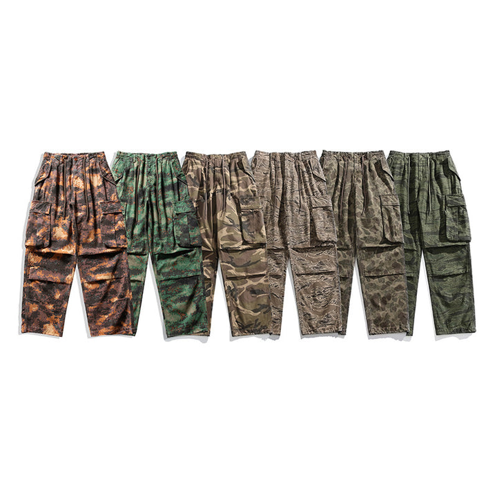 Herren Cargo-Overshirt im Utility-Stil mit Camouflage-Print und Mehrfachtaschen Drune