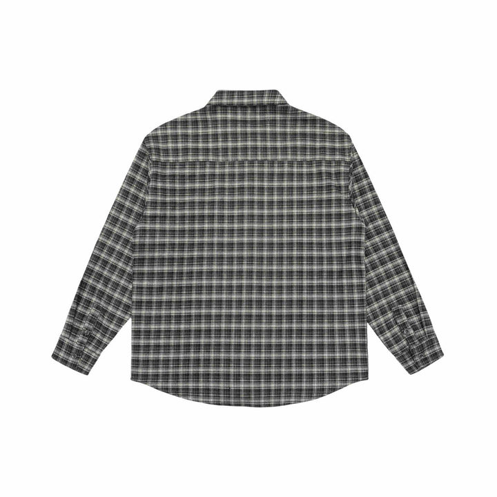 Herren Kariertes Flanellhemd mit Brusttasche und entspanntem Oversize‑Schnitt Drune