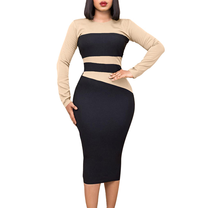 Damen figurbetontes Kleid mit geometrischem Design Drune