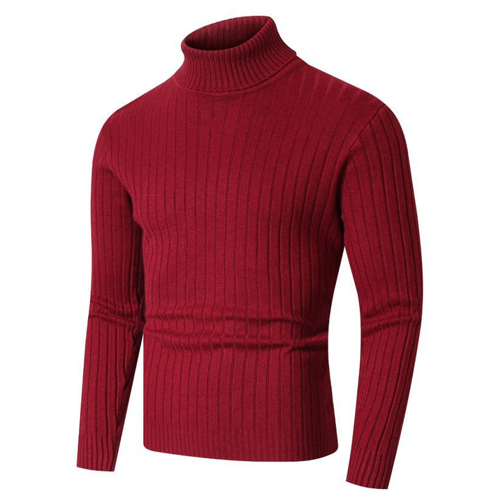 Herren Figurbetonter Rippenstrick‑Rollkragenpullover mit Stretch‑Feinstrick Drune