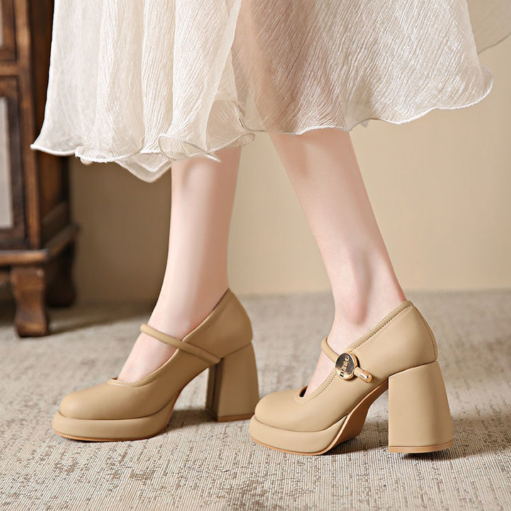 Damen Mary Jane Schuhe mit komfortablem Blockabsatz Drune