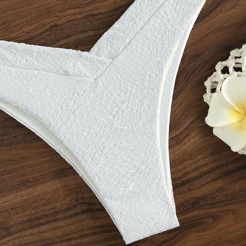 Damen Hochgeschnittener Triangel-Bikini mit dekorativem Ring Drune