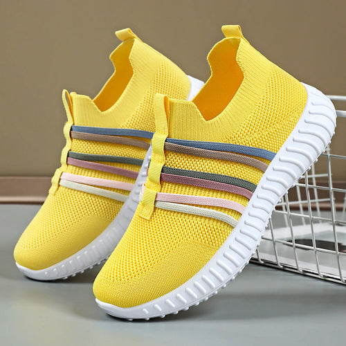 Damen Leichte und atmungsaktive Slip-On Sneakers mit elastischem Einsatz Drune