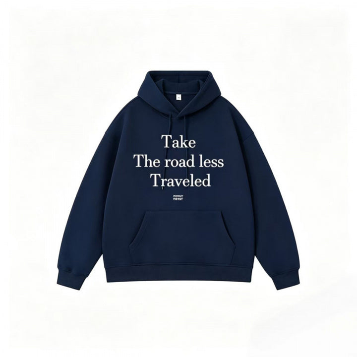 Unisex Oversize-Kapuzenpullover mit Statement-Print und Kängurutasche Drune