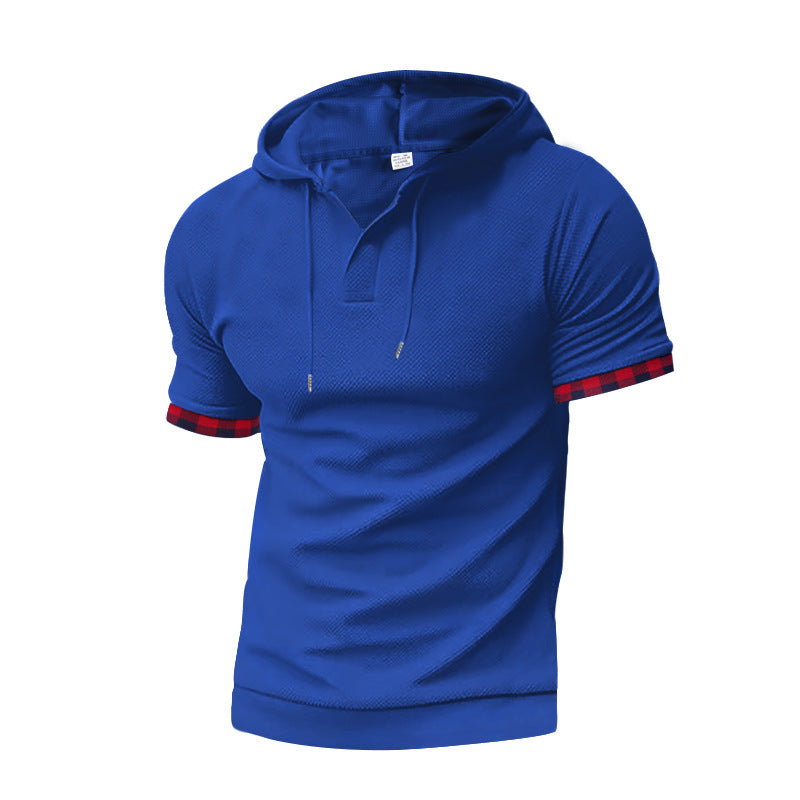 Herren modernes Kapuzenshirt mit strukturiertem Design und kontrastierenden Ärmeln Drune