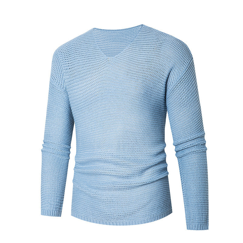 Herren modisches V-Ausschnitt-Strickpullover aus atmungsaktivem Material Drune