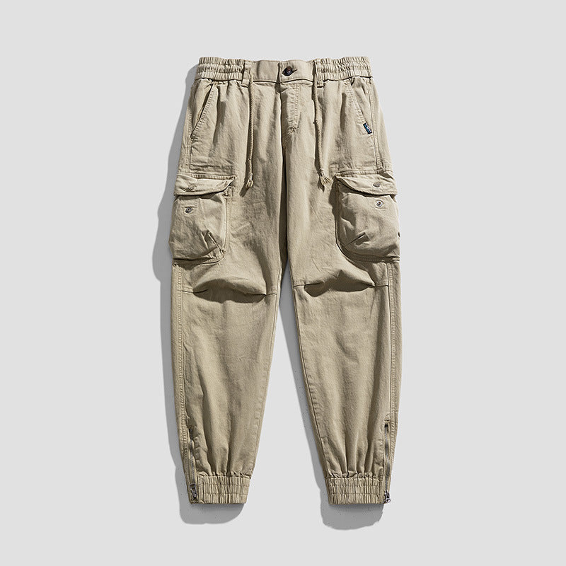 Herren Militärisch inspirierte Cargo-Joggerhose mit Tunnelzugbund und Klapp-Utility‑Taschen Drune