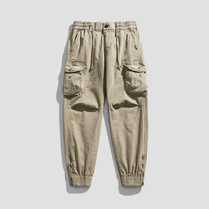 Herren Militärisch inspirierte Cargo-Joggerhose mit Tunnelzugbund und Klapp-Utility‑Taschen Drune