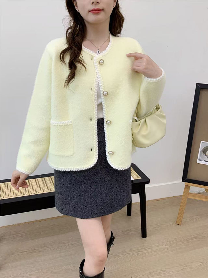 Damen Elegante Strickjacke mit dekorativer Knopfleiste und Taschen Drune