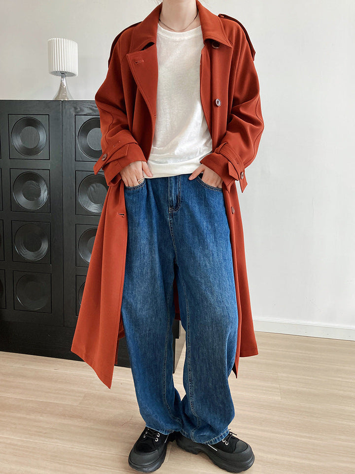Drune | Lässiger, Britischer Stil Lockerer, mittellanger Trenchcoat